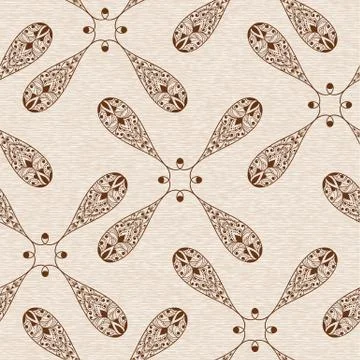 Vector abstract ethnic seamless  floral pattern Stock Illustration