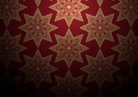 Vector abstract exotic Thai element seamless pattern background design Stock Illustration