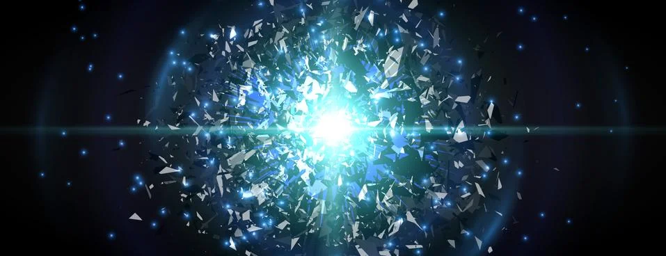 Vector abstract explosion background. Bright blast in dark. Glowing bright .. Stock Illustration