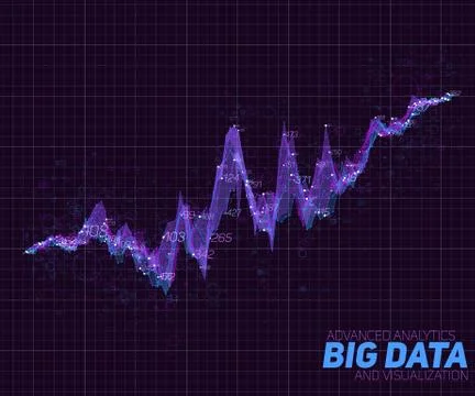 Vector abstract financial big data graph visualization. Stock index infograph Stock Illustration