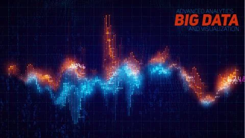 Vector abstract financial big data graph visualization. Stock index infograph イラスト素材