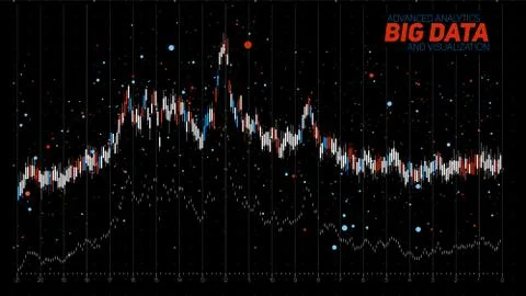 Vector abstract financial big data graph visualization. Stock index infograph Stockillustratie