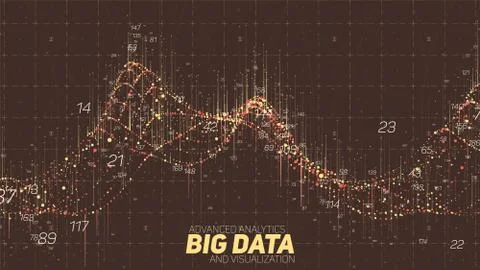 Vector abstract financial big data graph visualization. Stock index infographics イラスト素材