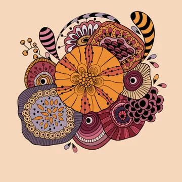 Vector abstract floral composition Stock Illustration