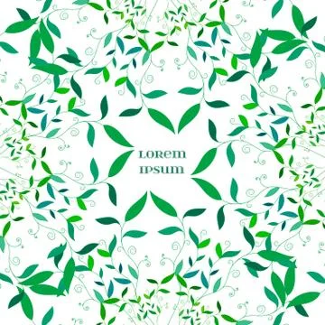 Vector Abstract Floral  Green Background Stock Illustration