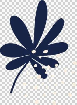 Vector abstract floral shape floating on transparent background, showing navy 스톡 일러스트