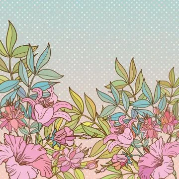 Vector abstract flower background with text place Stock Illustration