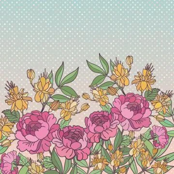 Vector abstract flower background with text place Stock Illustration