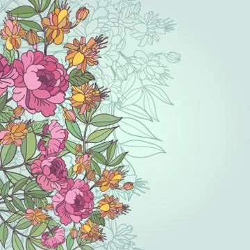 Vector abstract flower background with text place Stock Illustration