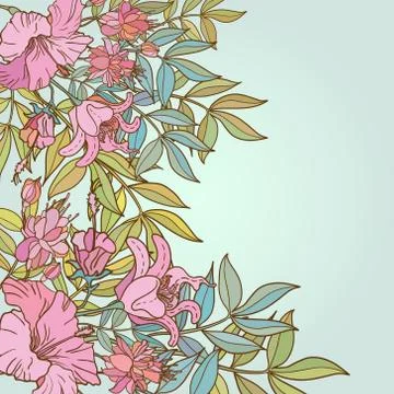 Vector abstract flower background with text place Stock Illustration