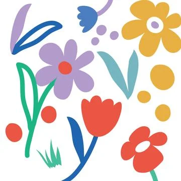 Vector abstract flower colorful seamless pattern background 스톡 일러스트
