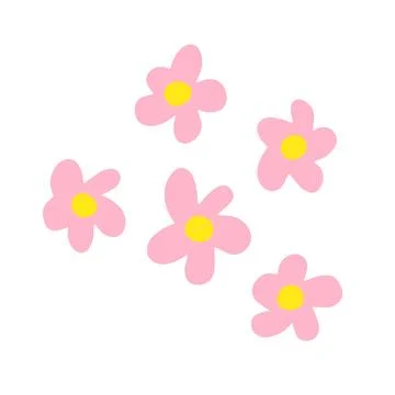 Vector abstract flower. Dopamine color blossom Stock Illustration