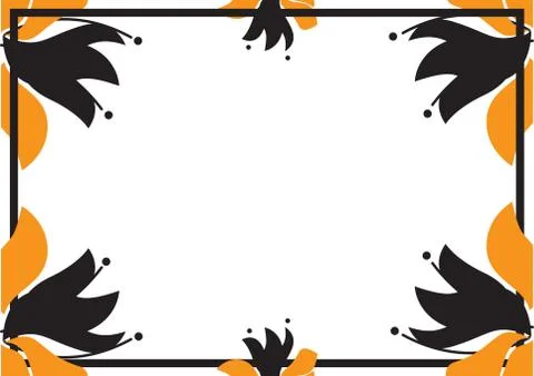 Vector abstract flower frame. Graphic simple illustration Stock-Illustration