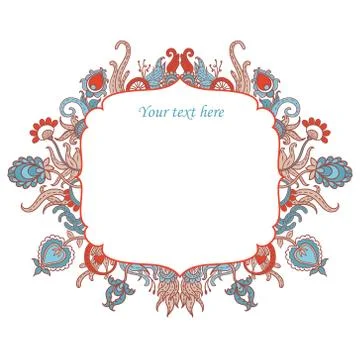 Vector abstract flower frame with text place Stock Illustration