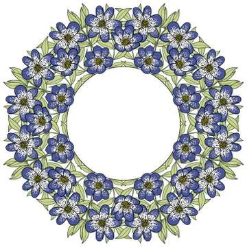 Vector abstract flower frame with text place Stock Illustration