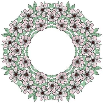 Vector abstract flower frame with text place Stock Illustration