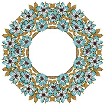 Vector abstract flower frame with text place Stock Illustration