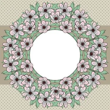 Vector abstract flower frame with text place Stock Illustration