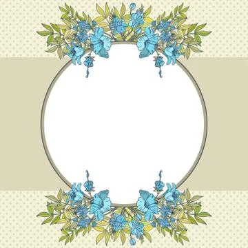Vector abstract flower frame with text place Stock Illustration