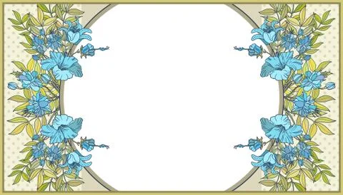 Vector abstract flower frame with text place Stock Illustration