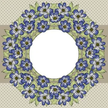 Vector abstract flower frame with text place Stock Illustration