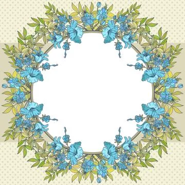 Vector abstract flower frame with text place Stock Illustration