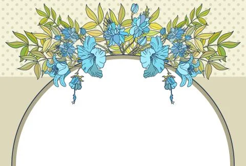 Vector abstract flower frame with text place Stock Illustration