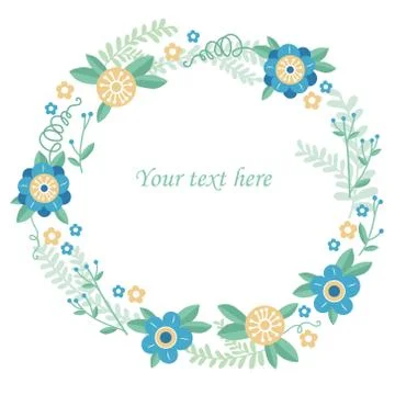 Vector abstract flower frame with text place Stock Illustration