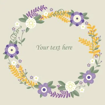 Vector abstract flower frame with text place Stock Illustration