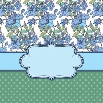 Vector abstract flower frame with text place Stock Illustration