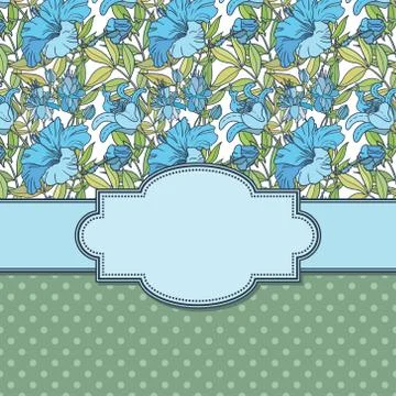 Vector abstract flower frame with text place Stock Illustration