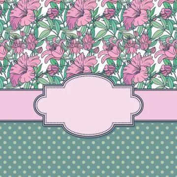 Vector abstract flower frame with text place Stock Illustration