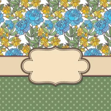 Vector abstract flower frame with text place Illustrazione stock