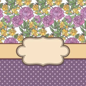 Vector abstract flower frame with text place Stock Illustration