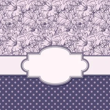 Vector abstract flower frame with text place Stock Illustration