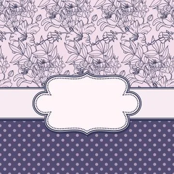 Vector abstract flower frame with text place Stock Illustration