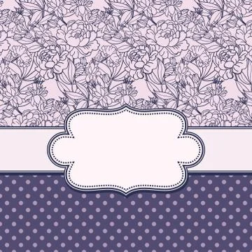 Vector abstract flower frame with text place Stock Illustration