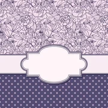 Vector abstract flower frame with text place Stock Illustration