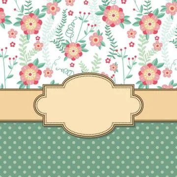 Vector abstract flower frame with text place Stock Illustration