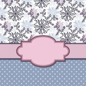 Vector abstract flower frame with text place Stock Illustration