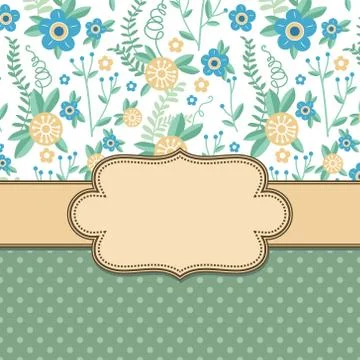 Vector abstract flower frame with text place Stock Illustration