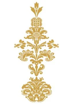Vector abstract flower gold element design isolated Stock Illustration