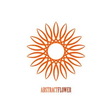 Vector Abstract Flower Mandala Icon over white Stock Illustration