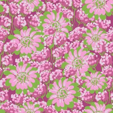 Vector abstract flower seamless pattern Stock Illustration