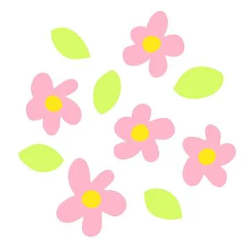 Vector abstract flowers, leaves. Dopamine floral illustration Stock Illustration