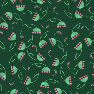 Vector abstract flowers seamless pattern Stock Illustration