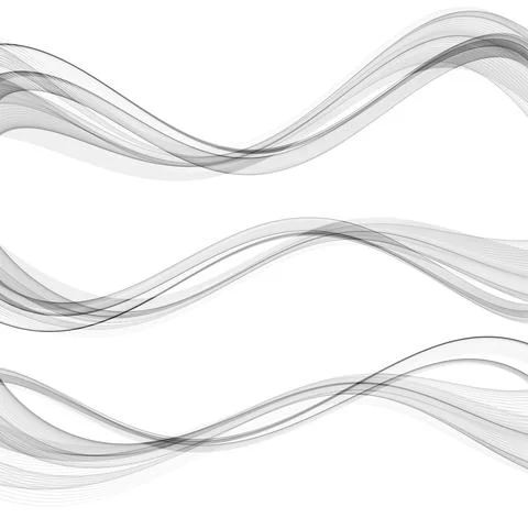 Vector abstract flowing wave lines isolated on white background. Design element Illustrazione stock