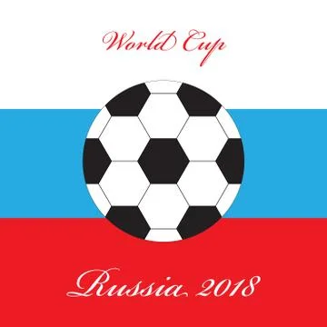 Vector Abstract Foot Ball Icon Over Russian Flag. Stock Illustration