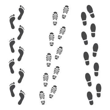 Vector abstract footwear flat footprint black icon Stock Illustration