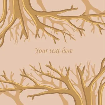 Vector abstract frame with trees and text place Stock Illustration